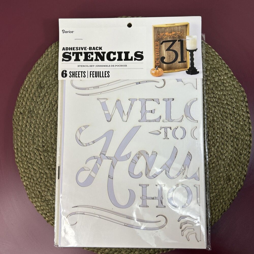 Darice Halloween Fall Adhesive Back Stencils 6 Large Sheets 11x17” NEW